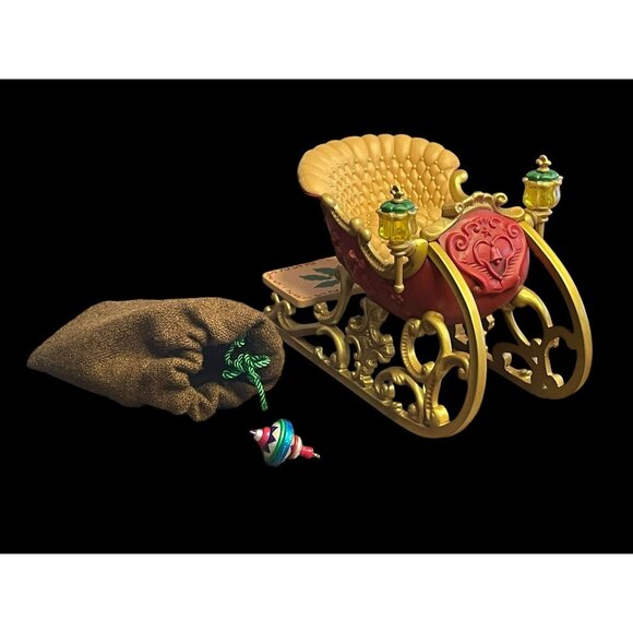 2001 Hallmark Keepsake Christmas Ornament Santa's Sleigh Set of 2 Vintage Top - Picture 1 of 7
